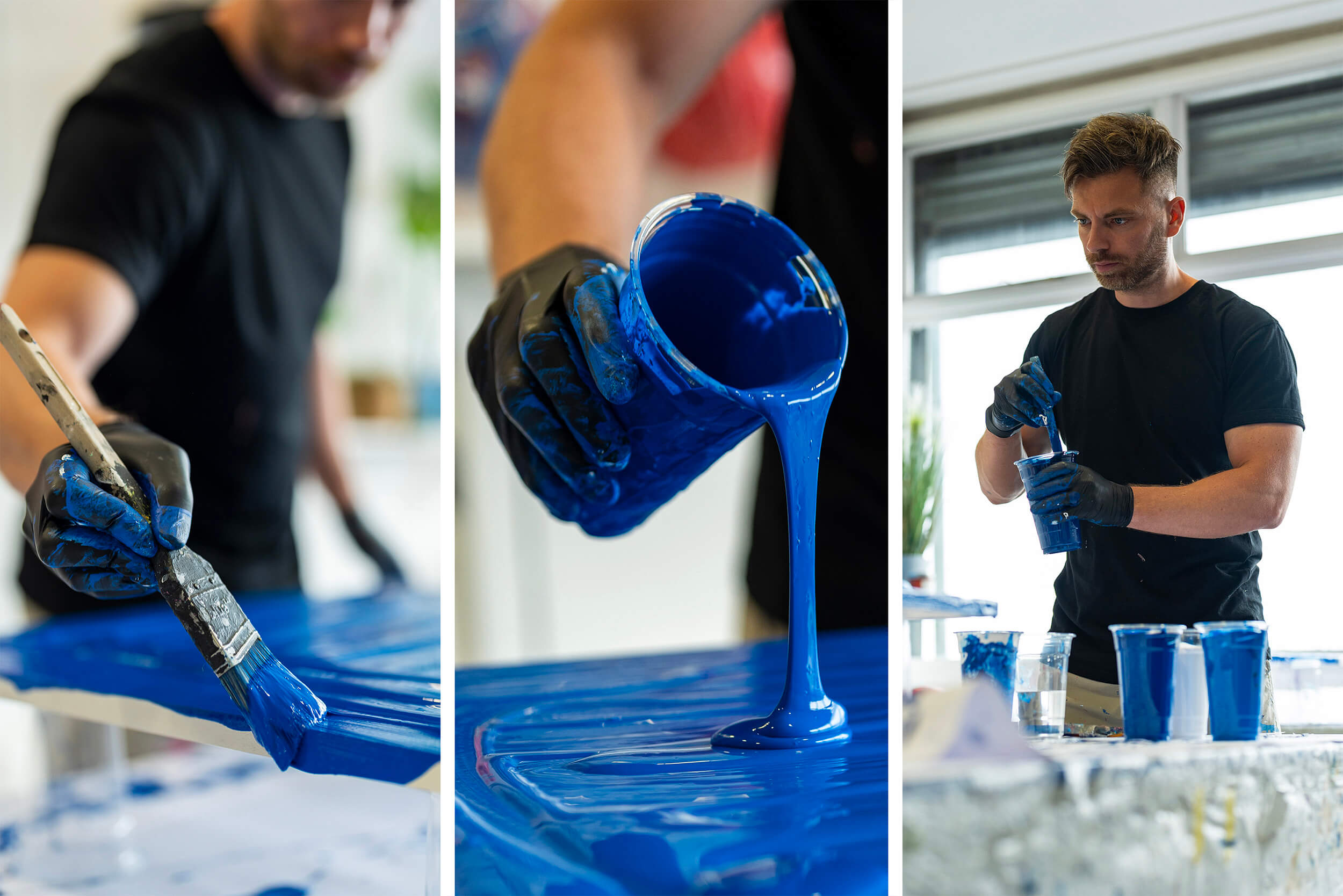 Craig Black x W Edinburgh Hotel_Acrylic Fusion Mural_Blue Lobby