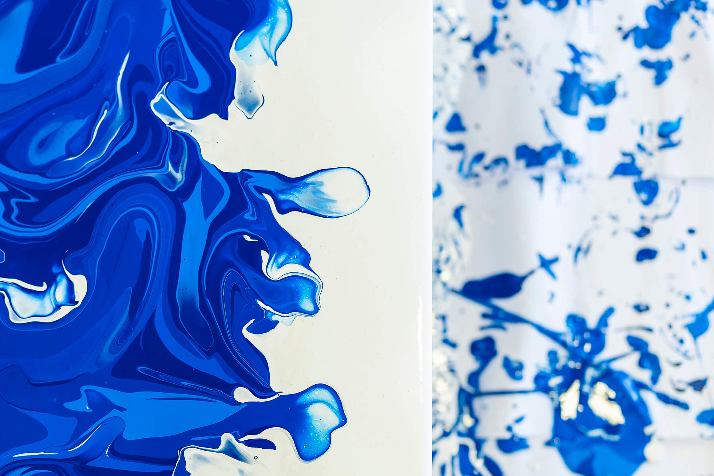 Craig Black x W Edinburgh Hotel_Acrylic Fusion Mural_Blue Lobby_